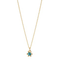 Collier 585/14K geel goud Londen blauw Topaas 0.13 ct 39-42 cm
