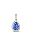 Hanger 750/18K geel goud Tanzaniet 1.01 ct, Diamant 0.12 ct, w-si
