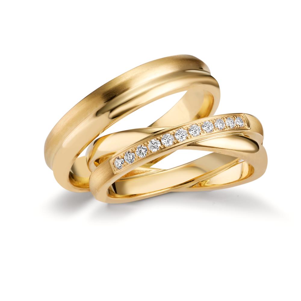 Partnerring 750/18K geel goud