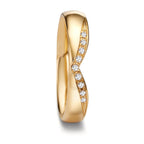 Partnerring 750/18K geel goud Diamant 0.045 ct, 9 Steen, tw-vsi