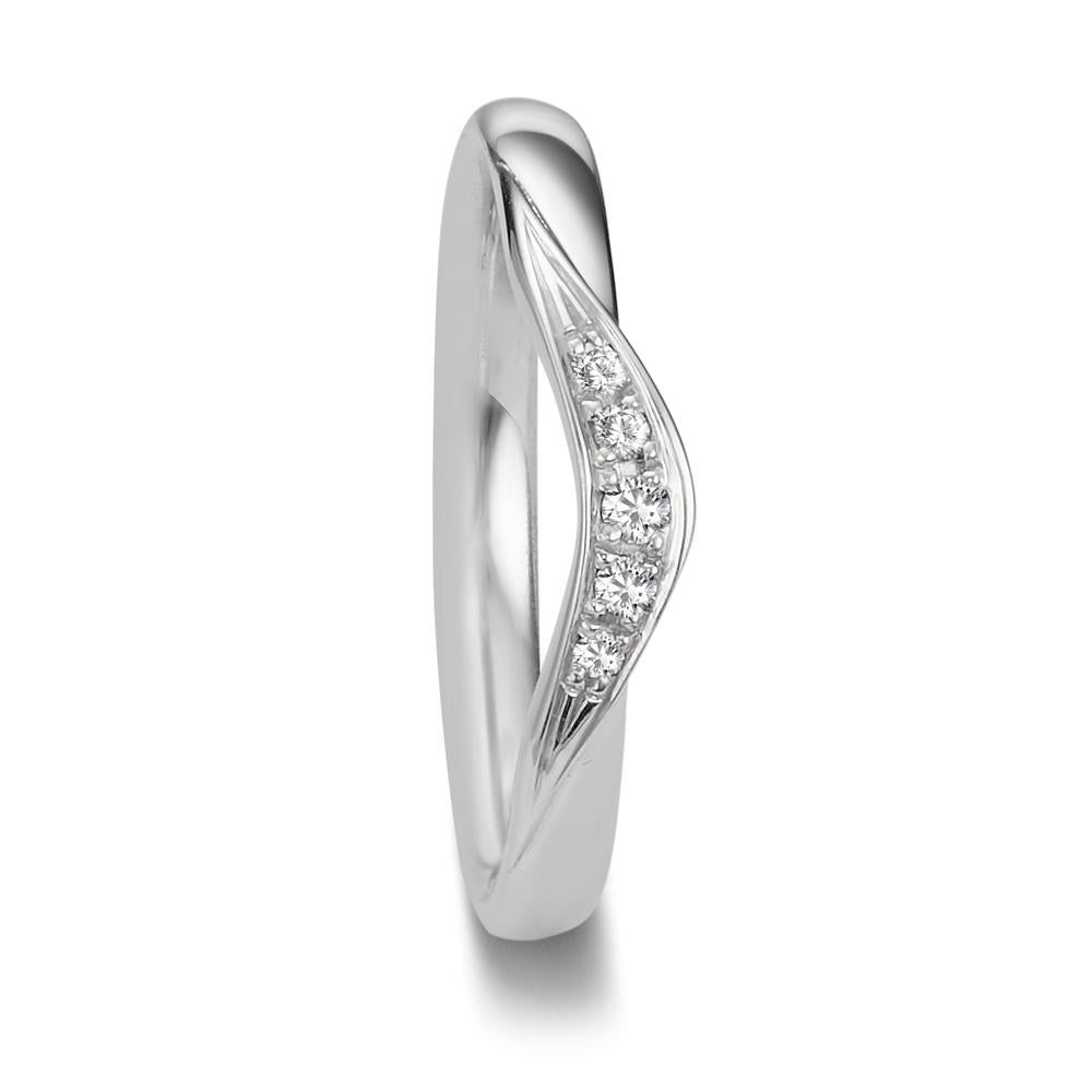 Partnerring 750/18K witgoud Diamant 0.045 ct, 5 Steen, tw-vsi