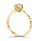 Solitaire ring 750/18K geel goud Diamant laboratorium gegroeid 0.40 ct, w-si
