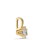 Hanger 750/18K geel goud Diamant laboratorium gegroeid 1 ct, w-si Ø6.5 mm