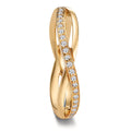 Partnerring 750/18K geel goud Diamant 0.095 ct, 19 Steen, w-vsi