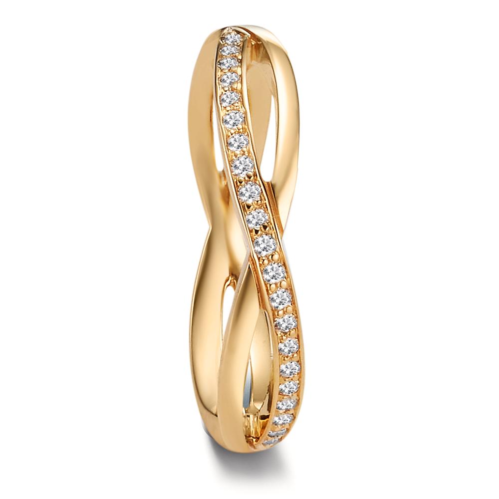 Partnerring 750/18K geel goud Diamant 0.095 ct, 19 Steen, w-vsi
