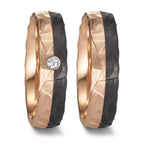 Partnerring 585/14K roségoud, Carbon