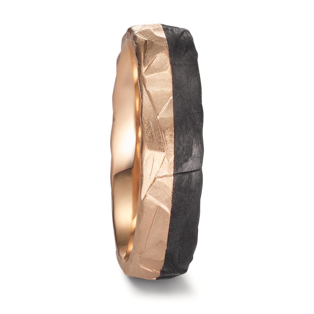 Partnerring 585/14K roségoud, Carbon