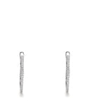 Scharnier oorringen creolen 750/18K witgoud Diamant 0.185 ct, 50 Steen, w-si