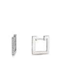 Scharnier oorringen creolen 750/18K witgoud Diamant 0.16 ct, w-si