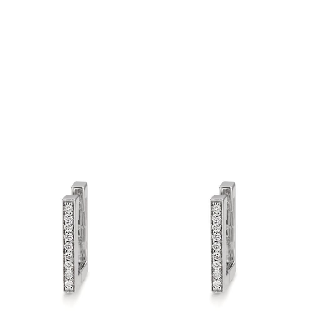 Scharnier oorringen creolen 750/18K witgoud Diamant 0.16 ct, w-si