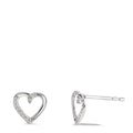 Oorknoppen 750/18K witgoud Diamant 0.045 ct, 18 Steen, w-si Hart Ø7 mm