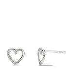 Oorknoppen 750/18K witgoud Diamant 0.045 ct, 18 Steen, w-si Hart Ø7 mm