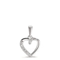 Hanger 750/18K witgoud Diamant 0.05 ct, 9 Steen, w-si Hart Ø9.5 mm