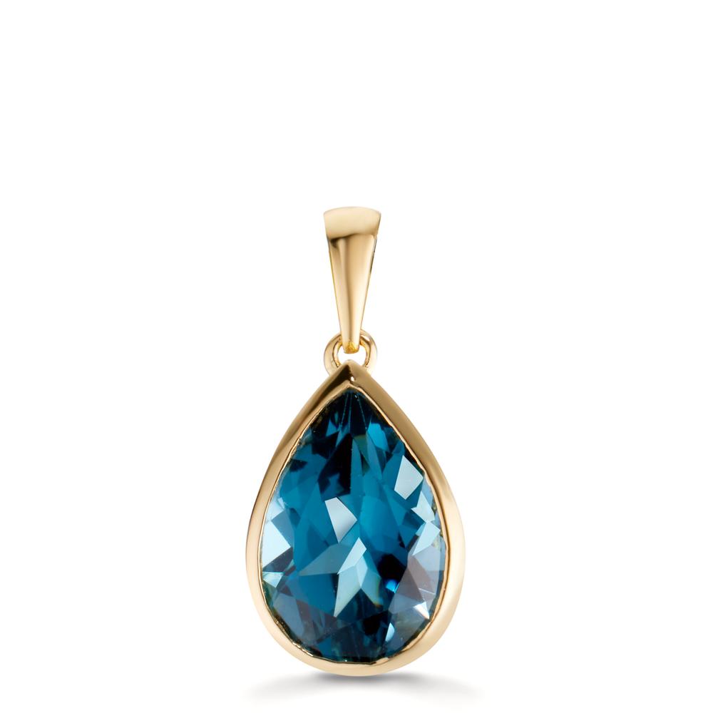 Hanger 750/18K geel goud Londen blauw Topaas