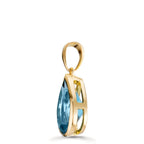 Hanger 750/18K geel goud Londen blauw Topaas