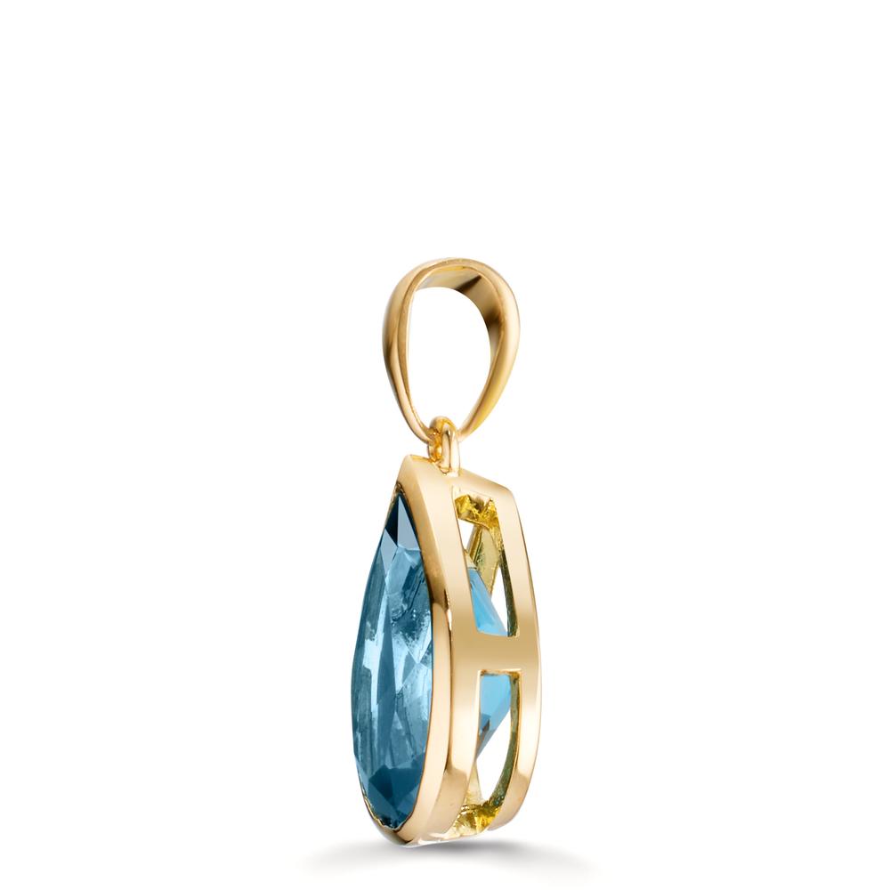 Hanger 750/18K geel goud Londen blauw Topaas