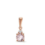 Hanger 750/18K rood goud Morganiet roze, Diamant 0.03 ct, w-si