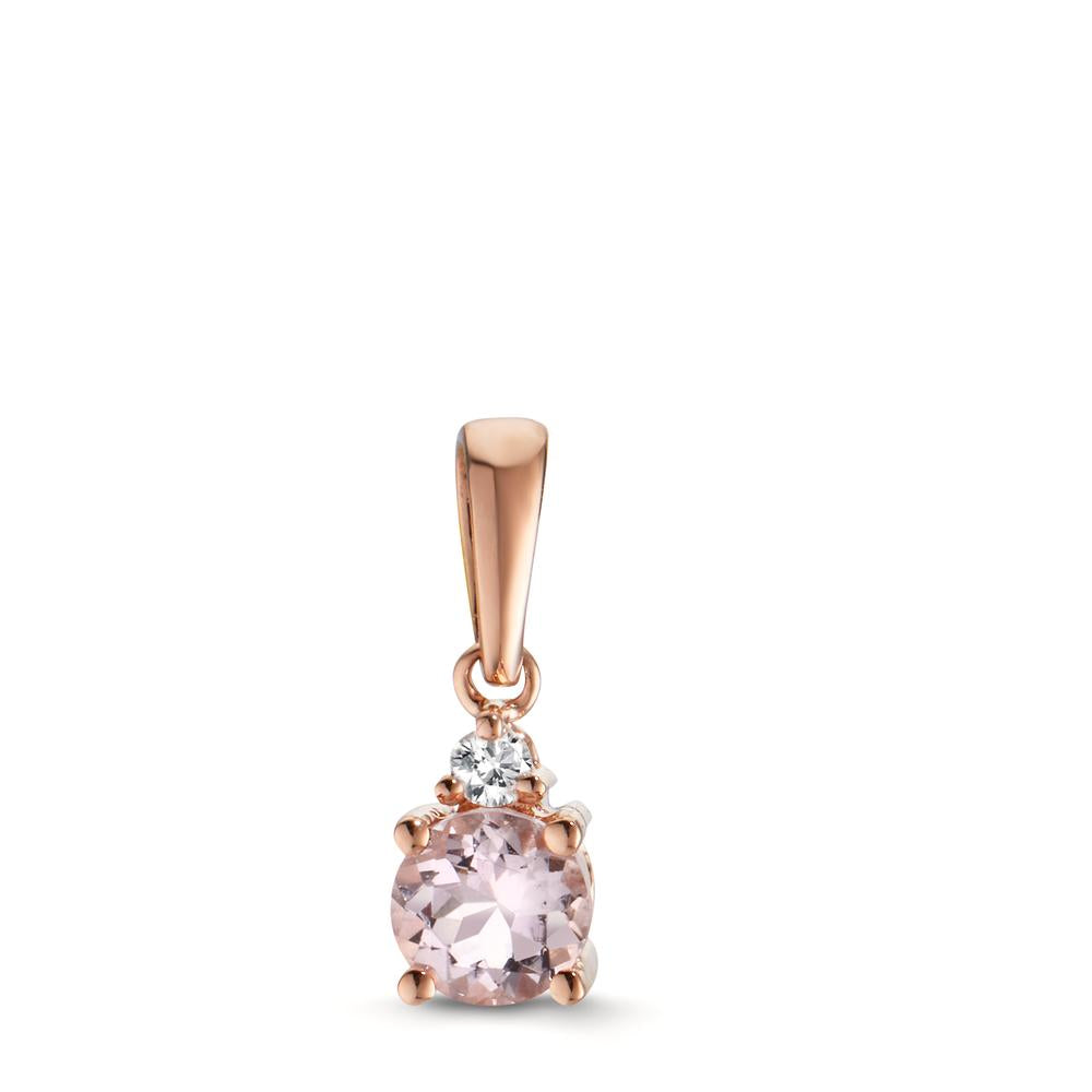Hanger 750/18K rood goud Morganiet roze, Diamant 0.03 ct, w-si