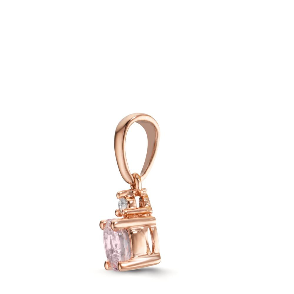 Hanger 750/18K rood goud Morganiet roze, Diamant 0.03 ct, w-si