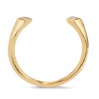 Ring 750/18K geel goud Diamant 0.07 ct, 2 Steen, [Carrée], w-si