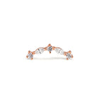 Piercing Zilver Zirkonia 5 Steen Rosé Verguld