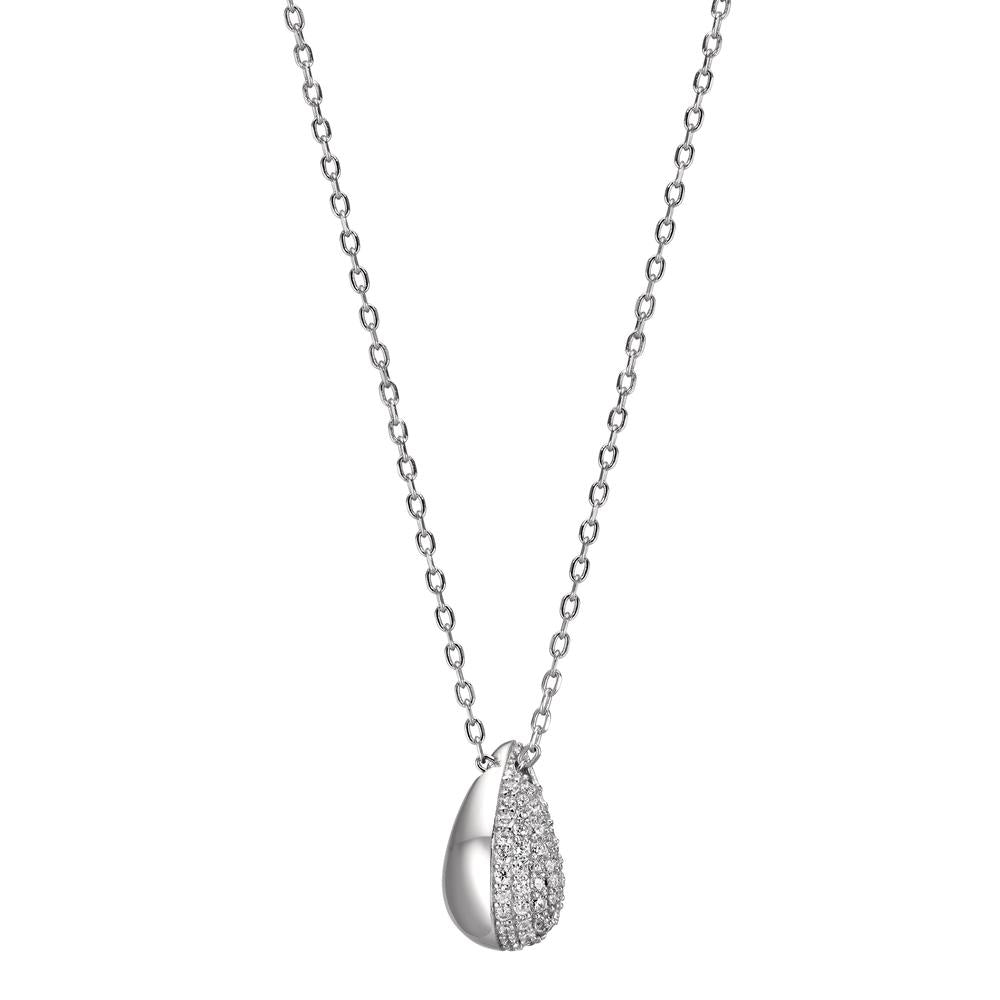 Collier Zilver Zirkonia Gerhodineerd 40-45 cm