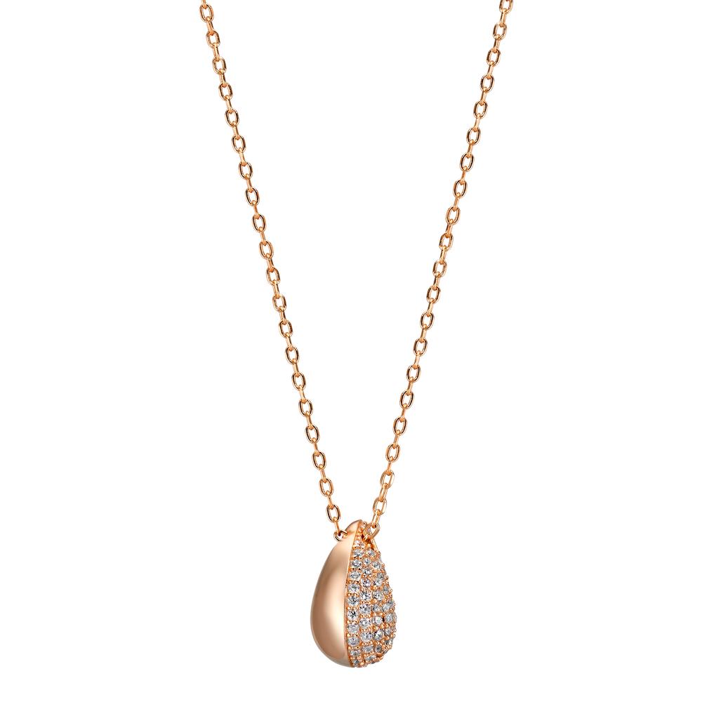 Collier Zilver Zirkonia Rosé Verguld 40-45 cm