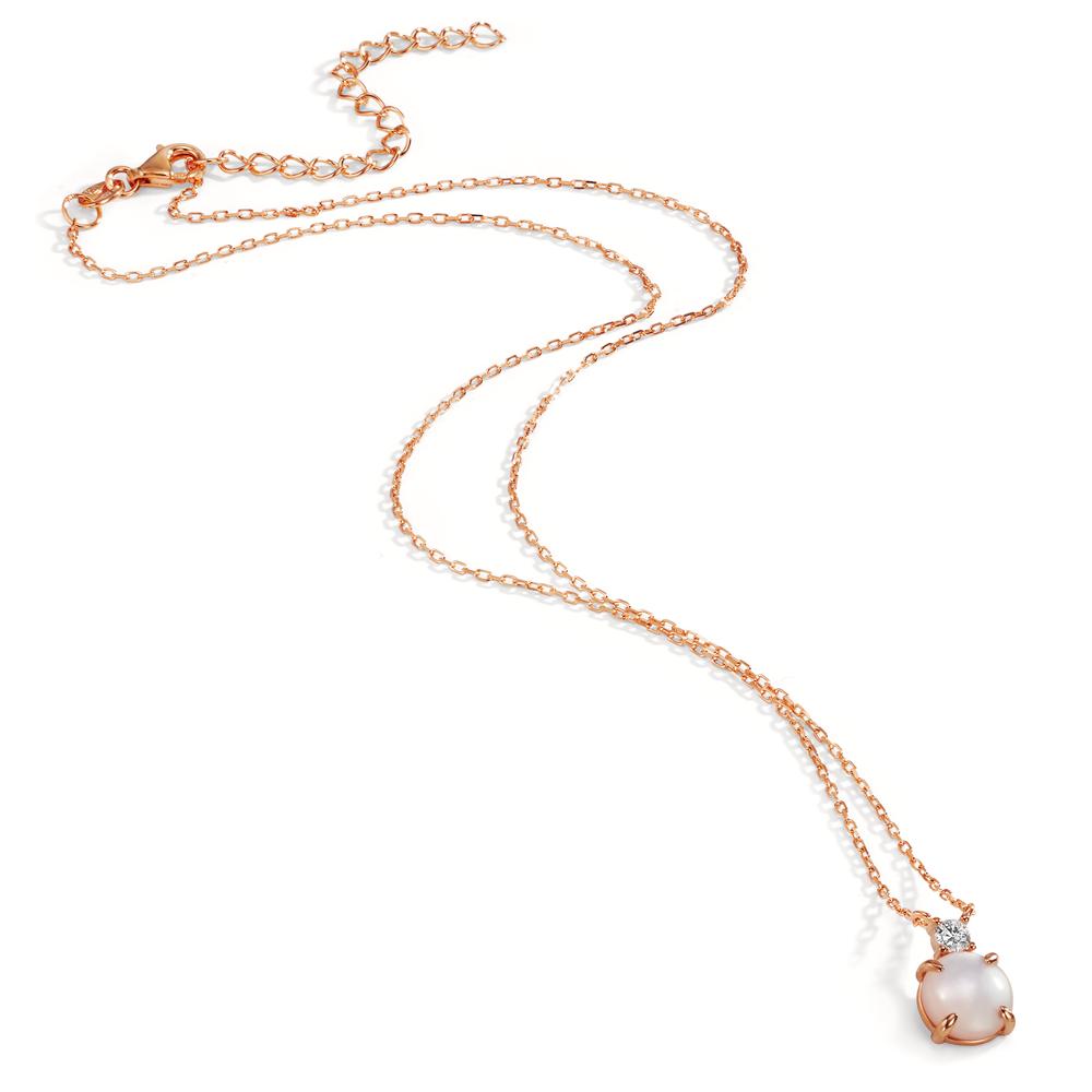 Collier Zilver Zirkonia Rosé Verguld Parelmoer 40-45 cm