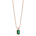 Collier Zilver Zirkonia groente, Zirkonia wit Rosé Verguld 40-45 cm