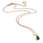 Collier Zilver Zirkonia groente, Zirkonia wit Rosé Verguld 40-45 cm