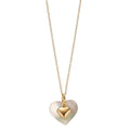 Set 375/9K geel goud Parelmoer wit Hart 40-42 cm