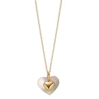Set 375/9K geel goud Parelmoer wit Hart 40-42 cm