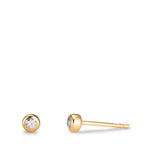 Oorknoppen 375/9K geel goud Zirkonia 2 Steen Ø3.5 mm