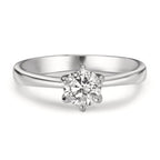 Solitaire ring 750/18K witgoud Diamant laboratorium gegroeid 0.50 ct, w-si