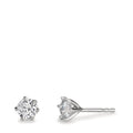 Oorknoppen 750/18K witgoud Diamant laboratorium gegroeid 1 ct, 2 Steen, w-si Ø5.5 mm