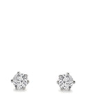 Oorknoppen 750/18K witgoud Diamant laboratorium gegroeid 1 ct, 2 Steen, w-si Ø5.5 mm