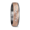 Partnerring 999 Tantaal, 585/14K roségoud Diamant 0.105 ct, 12 Steen, w-si