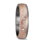 Partnerring 999 Tantaal, 585/14K roségoud Diamant 0.105 ct, 12 Steen, w-si