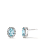 Oorknoppen 750/18K witgoud Zirkonia