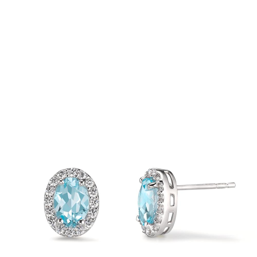 Oorknoppen 750/18K witgoud Zirkonia