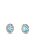 Oorknoppen 750/18K witgoud Zirkonia