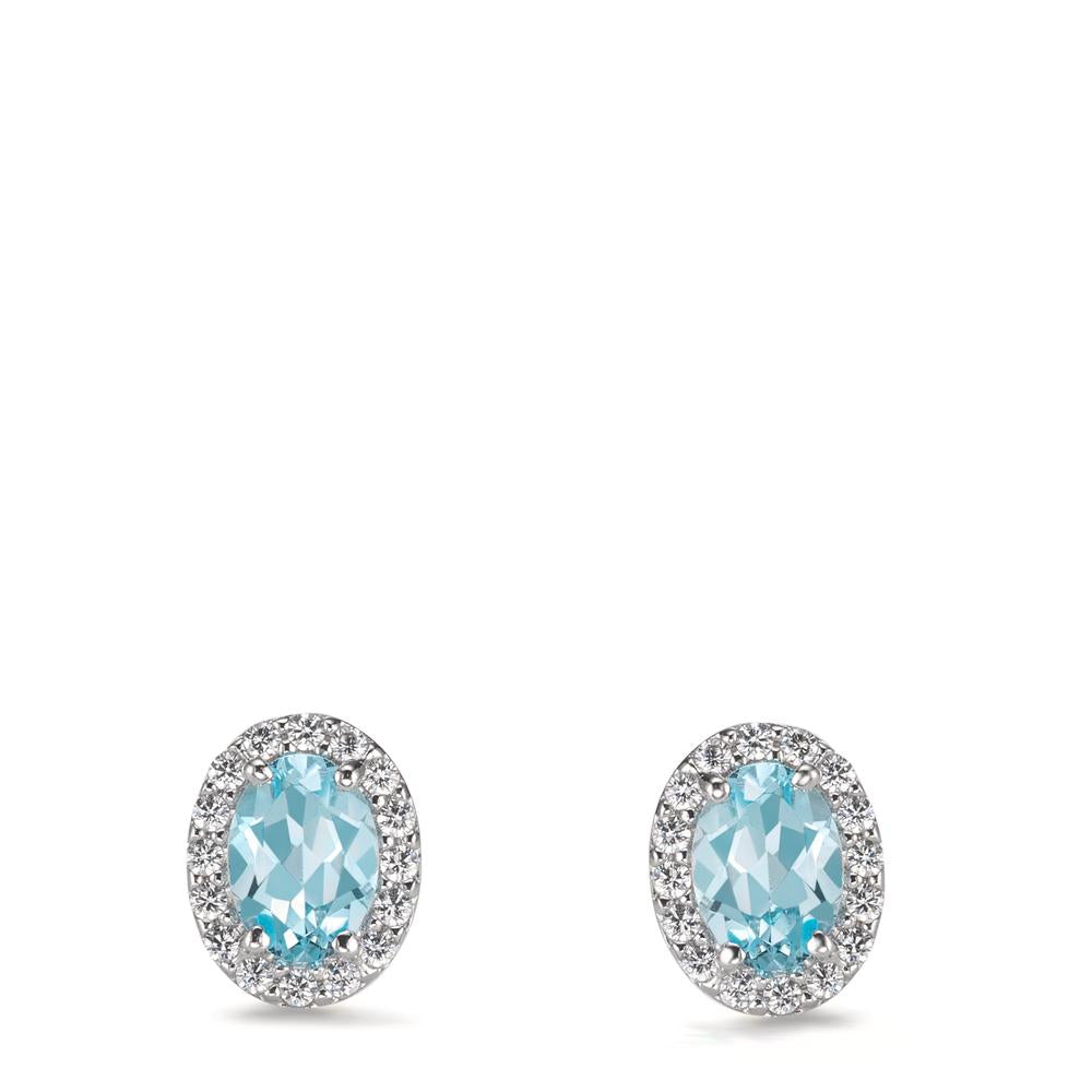 Oorknoppen 750/18K witgoud Zirkonia