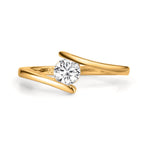 Ring Zilver Zirkonia Geel Verguld