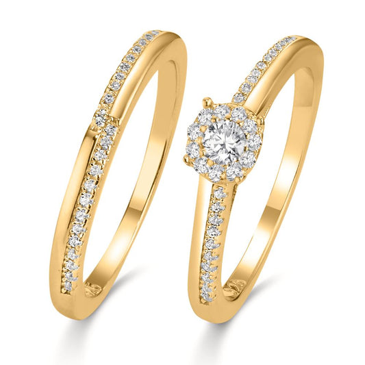 Ring Zilver Zirkonia Verguld