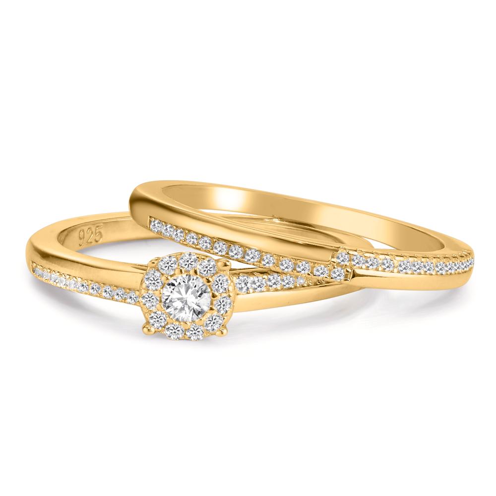 Ring Zilver Zirkonia Verguld