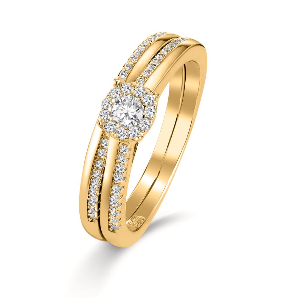 Ring Zilver Zirkonia Verguld
