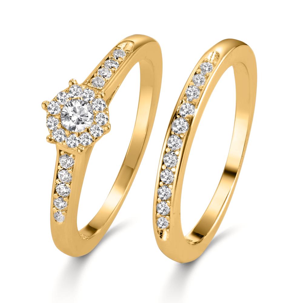 Ring Zilver Zirkonia Verguld