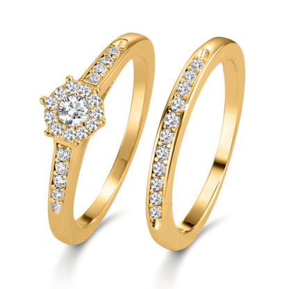 Ring Zilver Zirkonia Verguld