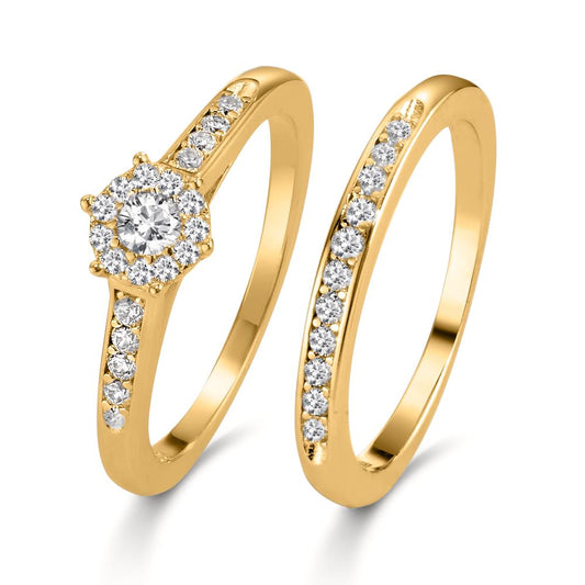 Ring Zilver Zirkonia Verguld