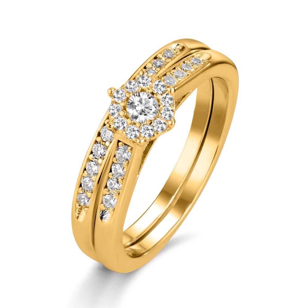 Ring Zilver Zirkonia Verguld